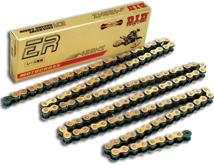 D.I.D Non-Sealed Chain 428NZ Gold & Black 132RB - Durable Motorcycle Chain