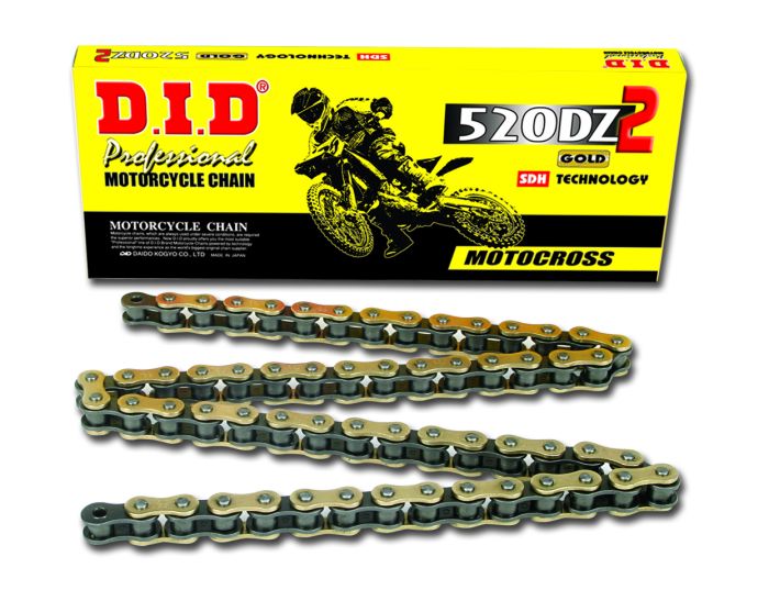 D.I.D 520DZ2X106RB 520DZ2 Non-Sealed Gold and Black Chain
