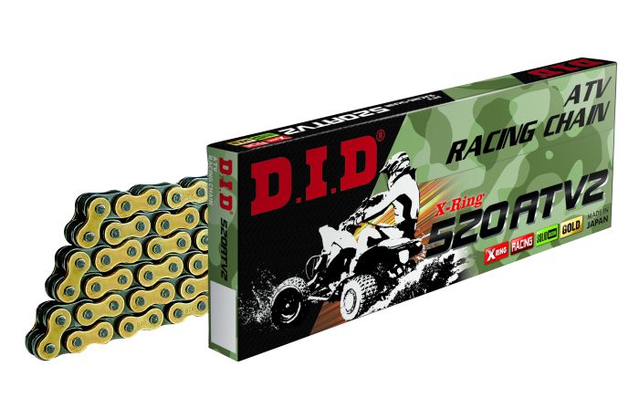 D.I.D X-RING 520ATV2 Gold & Black Chain for ATV – Part Number 520ATV298FB