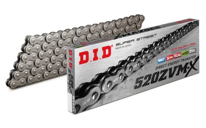 D.I.D X-Ring Chain 520ZVM-X Silver for Motorcycles - Part Number 520ZVMXS150Z