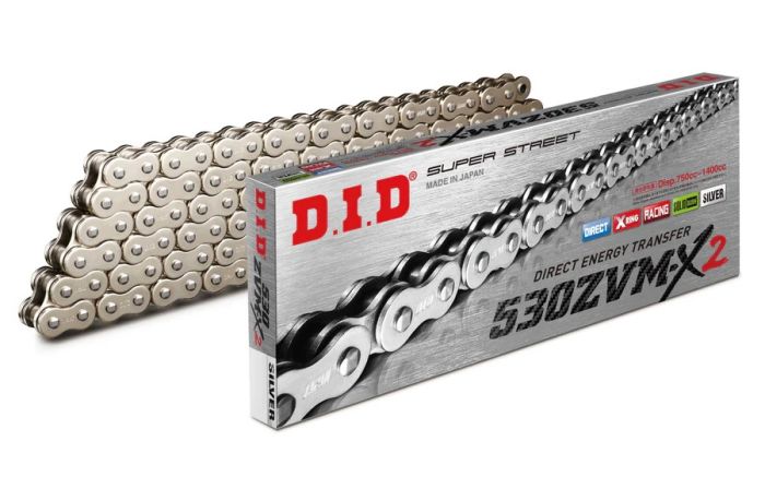 D.I.D X-Ring Chain 530ZVM-X2 Silver with 160ZB Sprocket Compatibility