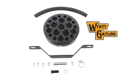 Wyatt Gatling Black Drilled Air Cleaner for Harley Davidson FL – Part 13407B by Wyatt Gatling