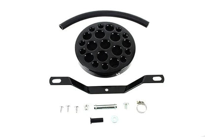 Wyatt Gatling Black Drilled Air Cleaner for Harley Davidson FL – Part 13407B by Wyatt Gatling