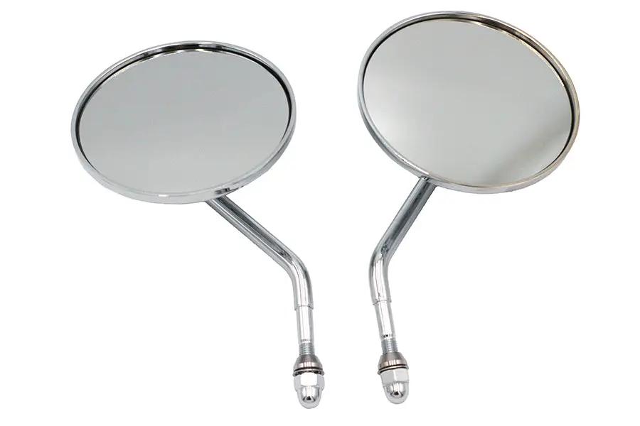 Wyatt Gatling Air Flow Mirror Set with Steel Stems in Chrome Finish - 4 Inch Diameter by Wyatt Gatling