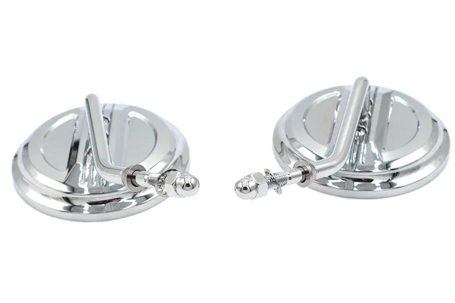 Wyatt Gatling Air Flow Mirror Set with Steel Stems in Chrome Finish - 4 Inch Diameter by Wyatt Gatling