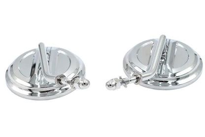 Wyatt Gatling Air Flow Mirror Set with Steel Stems in Chrome Finish - 4 Inch Diameter by Wyatt Gatling