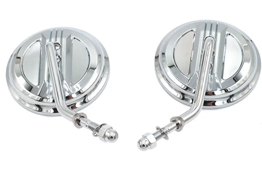 Wyatt Gatling Air Flow Mirror Set with Steel Stems in Chrome Finish - 4 Inch Diameter by Wyatt Gatling