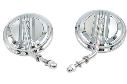 Wyatt Gatling Air Flow Mirror Set with Steel Stems in Chrome Finish - 4 Inch Diameter by Wyatt Gatling