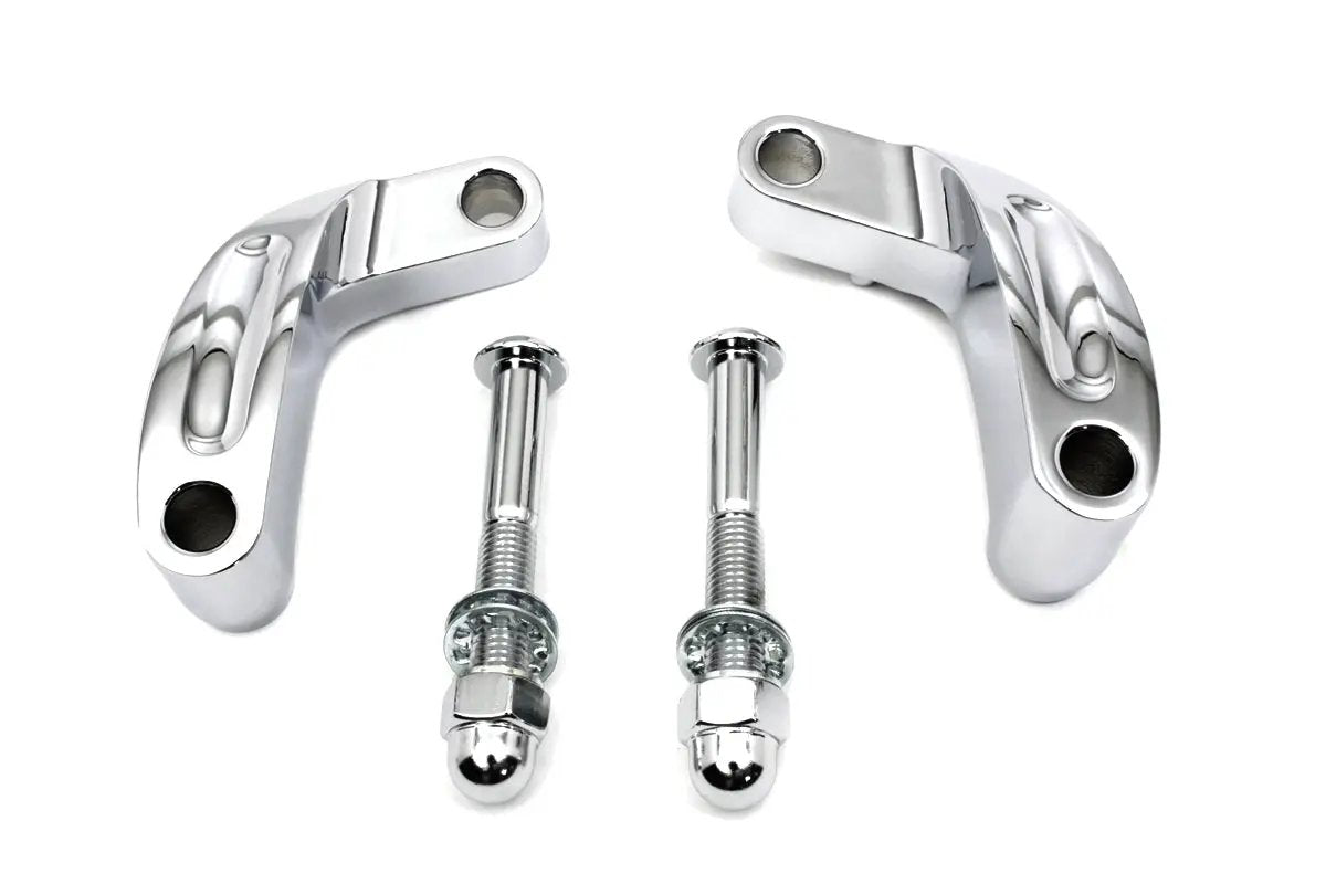 Wyatt Gatling Chrome Prime Mirror Relocation Kit for Harley Davidson FXD (2006-2015) by Wyatt Gatling
