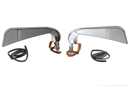 Wyatt Gatling M60-6356LED Evil Eye Mirror Set with Billet Stems and LED Turn Signals by Wyatt Gatling