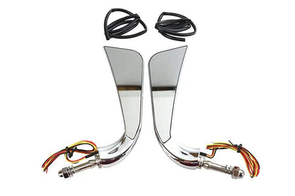 Wyatt Gatling M60-6356LED Evil Eye Mirror Set with Billet Stems and LED Turn Signals by Wyatt Gatling