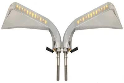 Wyatt Gatling M60-6356LED Evil Eye Mirror Set with Billet Stems and LED Turn Signals by Wyatt Gatling