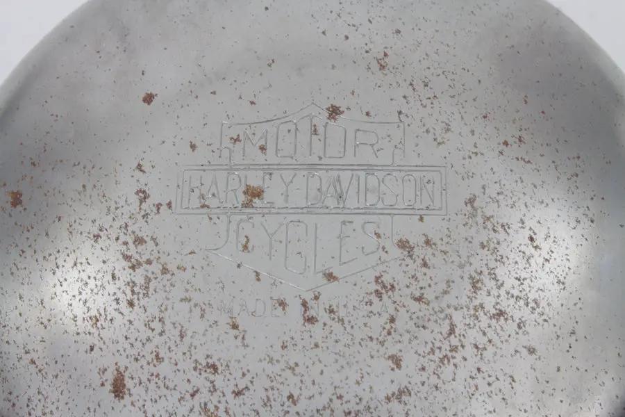 V-Twin Raw 6 Inch Air Cleaner Cover with Logo for Harley Davidson UL & WL Models - Part B-8843-HD by V-Twin