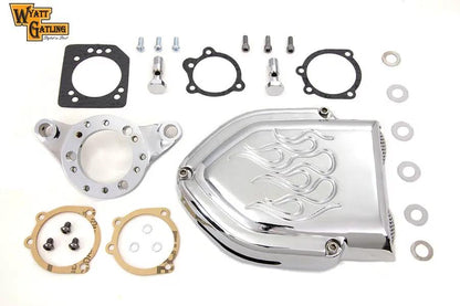 Wyatt Gatling Chrome Flame Style Air Cleaner Kit for Harley Davidson XL Models by Wyatt Gatling