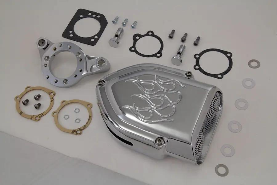 Wyatt Gatling Chrome Flame Style Air Cleaner Kit for Harley Davidson XL Models by Wyatt Gatling