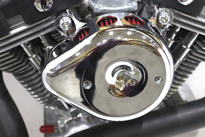 V-Twin Mini Teardrop Air Cleaner Kit Chrome for Harley Davidson FLT & FLST Models