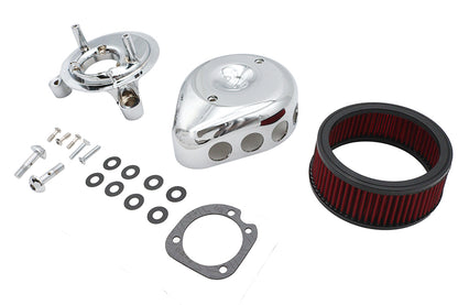 V-Twin Mini Teardrop Air Cleaner Kit Chrome for Harley Davidson FLT & FLST Models