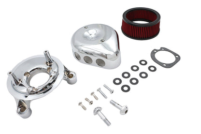 V-Twin Mini Teardrop Air Cleaner Kit Chrome for Harley Davidson FLT & FLST Models