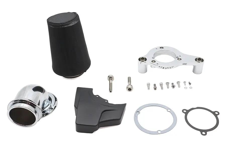 V-Twin M8 Heavy Breather Air Cleaner Kit Chrome for Harley Davidson FLHX and FLHTC by V-Twin