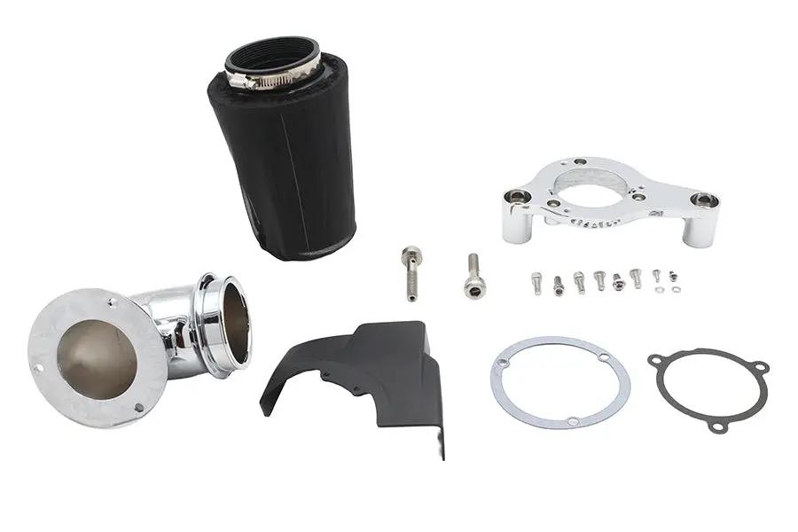 V-Twin M8 Heavy Breather Air Cleaner Kit Chrome for Harley Davidson FLHX and FLHTC by V-Twin