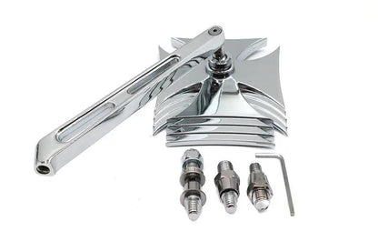 Wyatt Gatling Chrome Maltese Mirror with Billet Girder Stem for Harley Davidson 1965-1974 by Wyatt Gatling