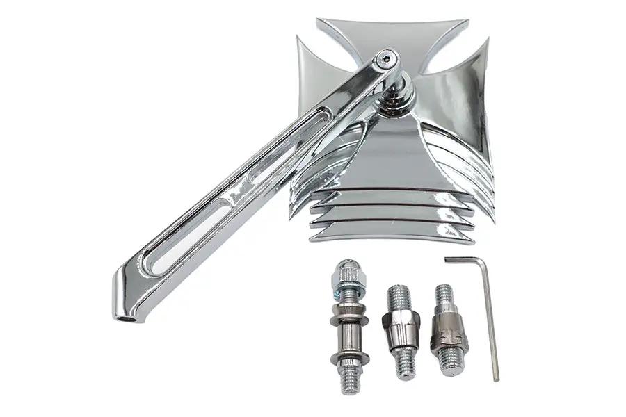 Wyatt Gatling Chrome Maltese Mirror with Billet Girder Stem for Harley Davidson 1965-1974 by Wyatt Gatling