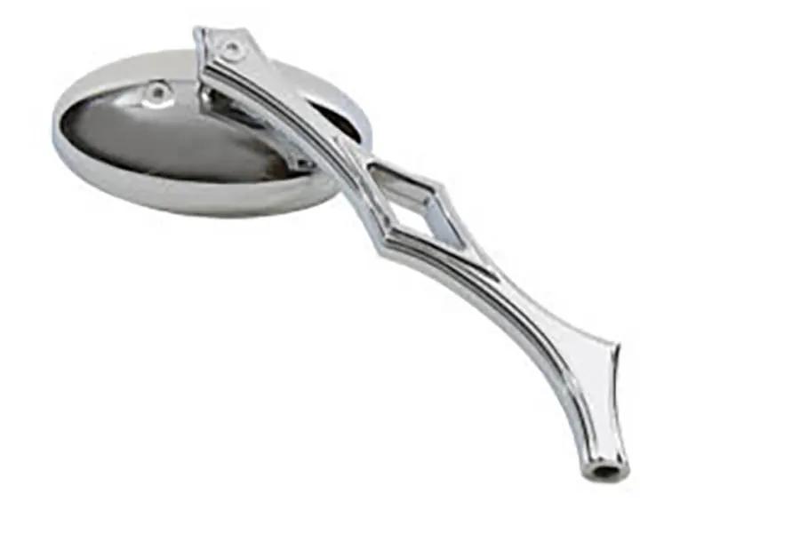 Wyatt Gatling Chrome Oval Mirror with Billet Diamond Stem for Harley Davidson 1965-1974 by Wyatt Gatling