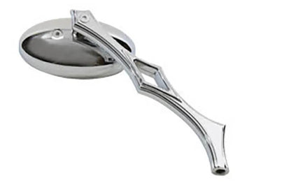 Wyatt Gatling Chrome Oval Mirror with Billet Diamond Stem for Harley Davidson 1965-1974 by Wyatt Gatling
