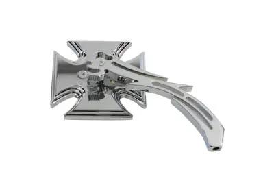 Wyatt Gatling Chrome Maltese Mirror with Billet Skull Stem for Harley Davidson (Part #76262B3) by Wyatt Gatling