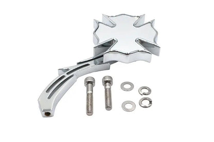 Wyatt Gatling Chrome Firefighter Mirror with Billet Skull Stem for Harley Davidson 1965-1974 by Wyatt Gatling
