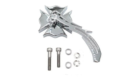 Wyatt Gatling Chrome Firefighter Mirror with Billet Skull Stem for Harley Davidson 1965-1974 by Wyatt Gatling