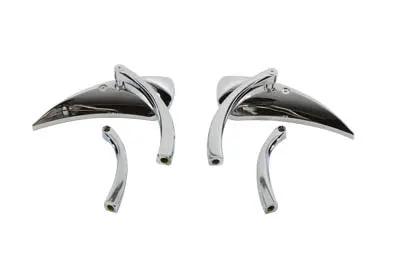 Wyatt Gatling Chrome Teardrop Mirror Set with Solid Billet Stems for Harley Davidson 1965-1974 by Wyatt Gatling