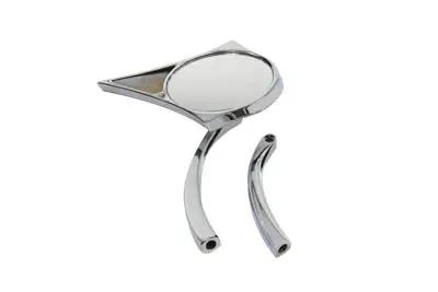 Wyatt Gatling Chrome Spike Oval Mirror with Solid Billet Stems for Harley Davidson 1965-1974 by Wyatt Gatling