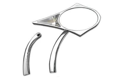 Wyatt Gatling Chrome Spike Oval Mirror with Solid Billet Stems for Harley Davidson 1965-1974 by Wyatt Gatling