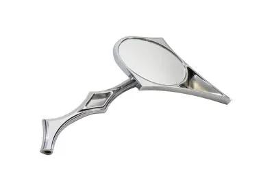 Wyatt Gatling Chrome Spike Oval Mirror with Billet Twisted Stem for Harley Davidson by Wyatt Gatling