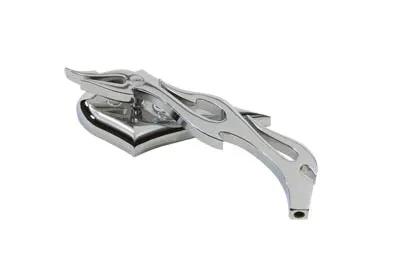 Wyatt Gatling Chrome Spike Oval Mirror with Billet Flame Stem for Harley Davidson 1965-1974 by Wyatt Gatling