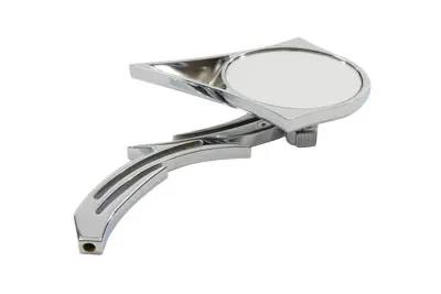 Wyatt Gatling Chrome Spike Oval Mirror with Billet Skull Stem for Harley Davidson by Wyatt Gatling