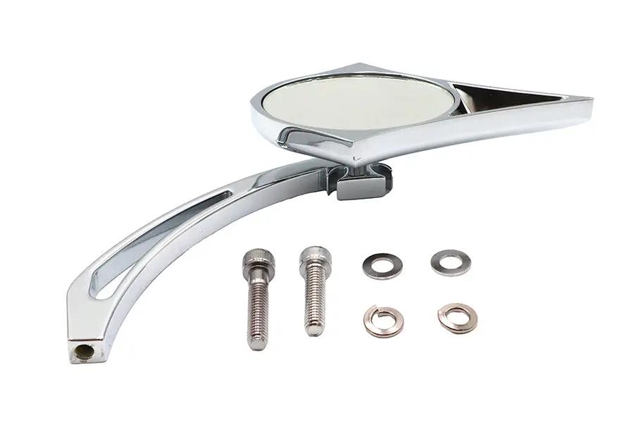 Wyatt Gatling Chrome Spike Oval Mirror with Billet Cross Head Stem for Harley Davidson (1965-1974) by Wyatt Gatling