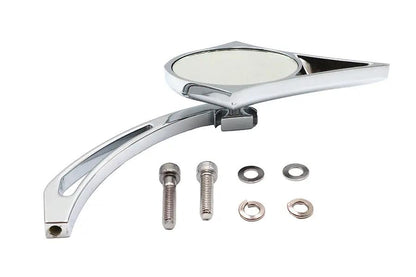 Wyatt Gatling Chrome Spike Oval Mirror with Billet Cross Head Stem for Harley Davidson (1965-1974) by Wyatt Gatling