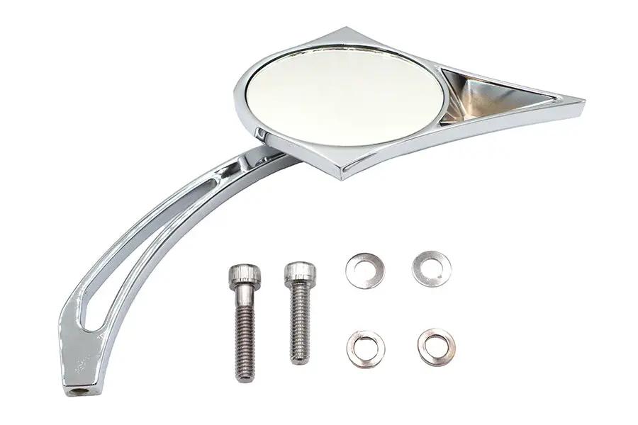 Wyatt Gatling Chrome Spike Oval Mirror with Billet Cross Head Stem for Harley Davidson (1965-1974) by Wyatt Gatling