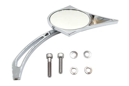 Wyatt Gatling Chrome Spike Oval Mirror with Billet Cross Head Stem for Harley Davidson (1965-1974) by Wyatt Gatling