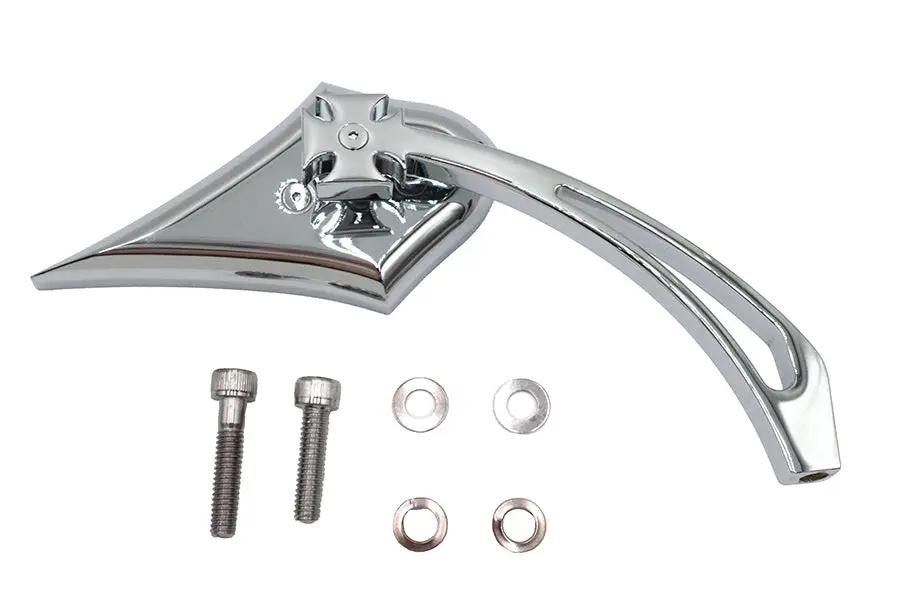 Wyatt Gatling Chrome Spike Oval Mirror with Billet Cross Head Stem for Harley Davidson (1965-1974) by Wyatt Gatling