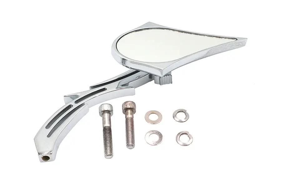Wyatt Gatling Chrome Spike Oval Mirror with Billet Skull Stem for Harley Davidson (Part #76308NB3) by Wyatt Gatling