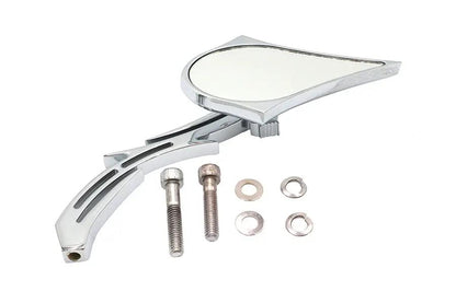 Wyatt Gatling Chrome Spike Oval Mirror with Billet Skull Stem for Harley Davidson (Part #76308NB3) by Wyatt Gatling