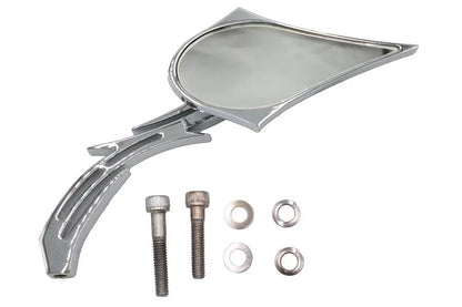 Wyatt Gatling Chrome Spike Oval Mirror with Billet Skull Stem for Harley Davidson (Part #76308NB3) by Wyatt Gatling