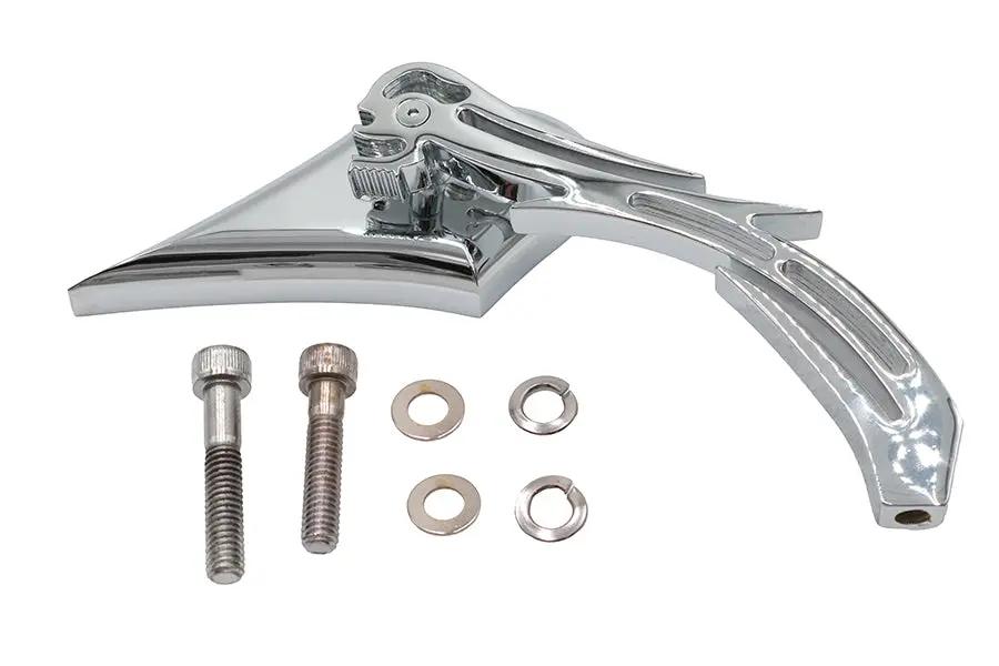 Wyatt Gatling Chrome Spike Oval Mirror with Billet Skull Stem for Harley Davidson (Part #76308NB3) by Wyatt Gatling
