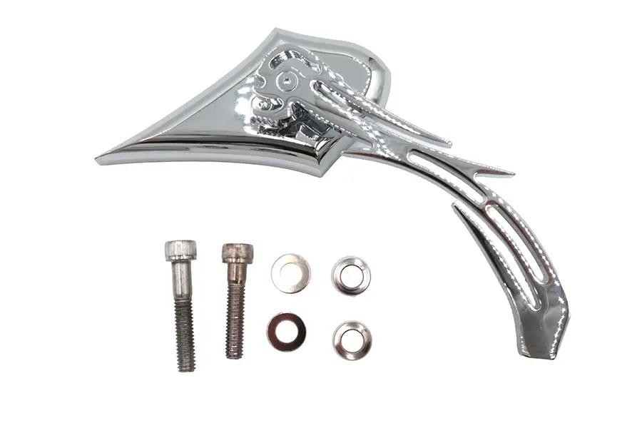 Wyatt Gatling Chrome Spike Oval Mirror with Billet Skull Stem for Harley Davidson (Part #76308NB3) by Wyatt Gatling