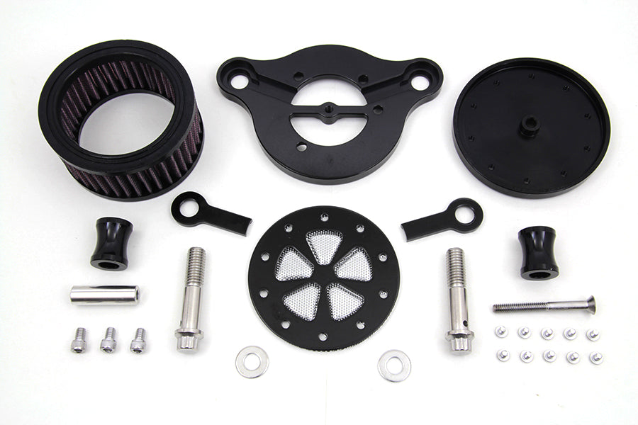 Wyatt Gatling Black Air Cleaner Kit with 5 Spoke Design for Harley Davidson XL (1991-2000)