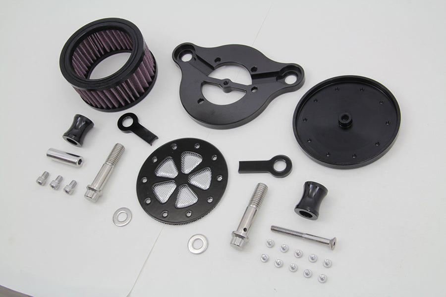 Wyatt Gatling Black Air Cleaner Kit with 5 Spoke Design for Harley Davidson XL (1991-2000)