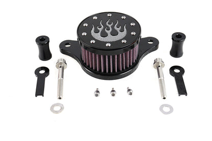 Wyatt Gatling Black Flame Design Air Cleaner Kit for Harley Davidson FXST (2001-2010)